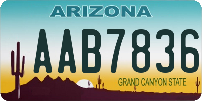 AZ license plate AAB7836