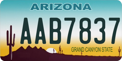 AZ license plate AAB7837