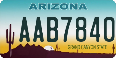 AZ license plate AAB7840