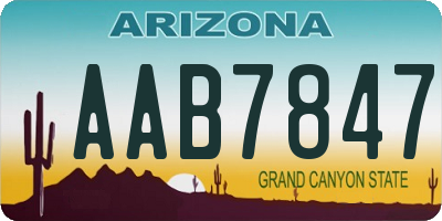 AZ license plate AAB7847