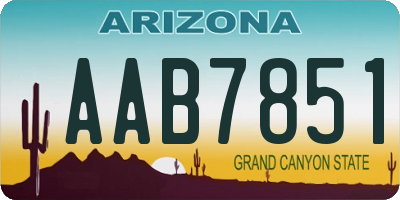 AZ license plate AAB7851