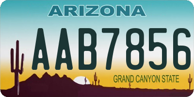 AZ license plate AAB7856