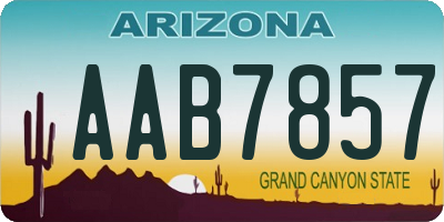 AZ license plate AAB7857