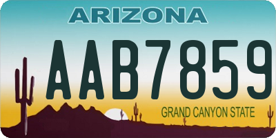 AZ license plate AAB7859