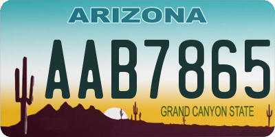 AZ license plate AAB7865