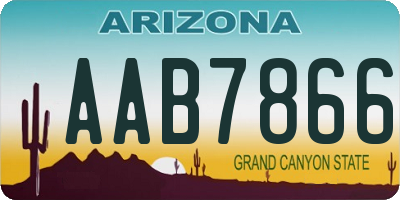 AZ license plate AAB7866