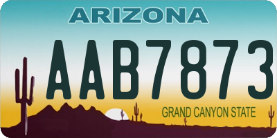 AZ license plate AAB7873