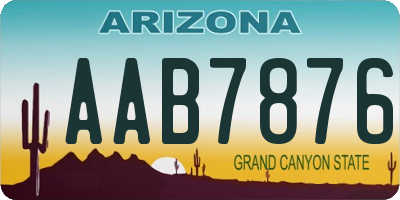 AZ license plate AAB7876