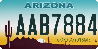 AZ license plate AAB7884