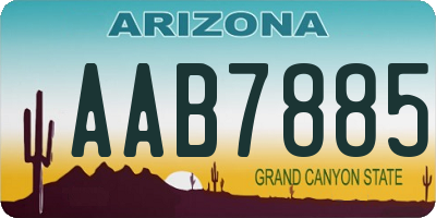 AZ license plate AAB7885