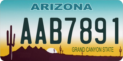 AZ license plate AAB7891