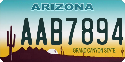 AZ license plate AAB7894