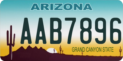 AZ license plate AAB7896