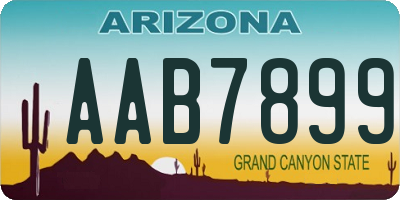 AZ license plate AAB7899