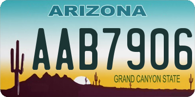 AZ license plate AAB7906