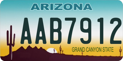 AZ license plate AAB7912