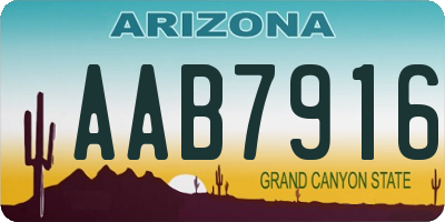 AZ license plate AAB7916
