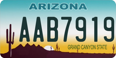 AZ license plate AAB7919