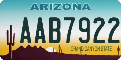 AZ license plate AAB7922