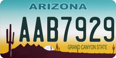 AZ license plate AAB7929