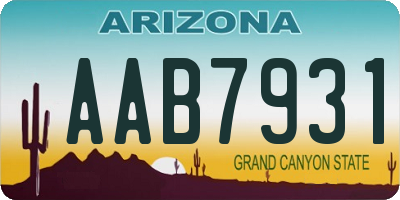 AZ license plate AAB7931