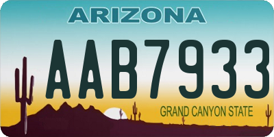 AZ license plate AAB7933