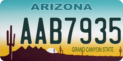 AZ license plate AAB7935