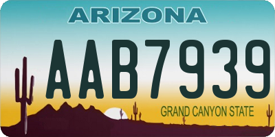 AZ license plate AAB7939