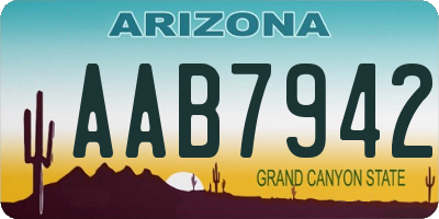 AZ license plate AAB7942