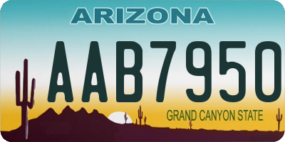 AZ license plate AAB7950