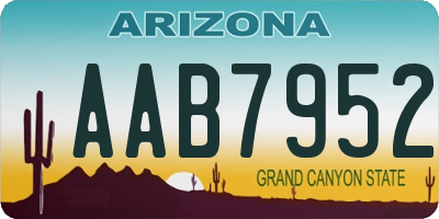 AZ license plate AAB7952