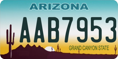 AZ license plate AAB7953