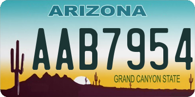 AZ license plate AAB7954