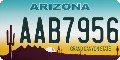 AZ license plate AAB7956