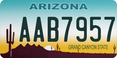 AZ license plate AAB7957