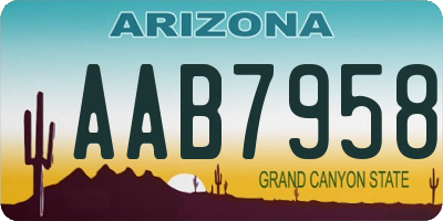 AZ license plate AAB7958