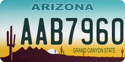 AZ license plate AAB7960