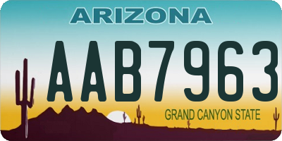 AZ license plate AAB7963