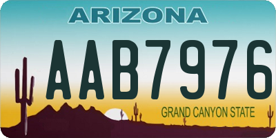 AZ license plate AAB7976