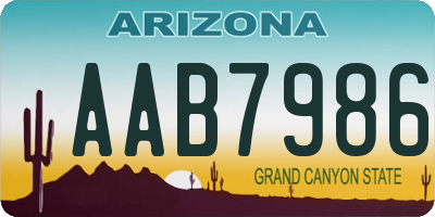 AZ license plate AAB7986