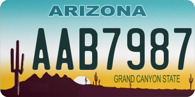 AZ license plate AAB7987