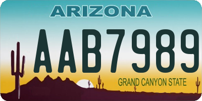 AZ license plate AAB7989