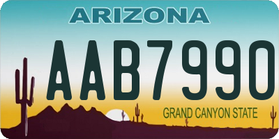 AZ license plate AAB7990