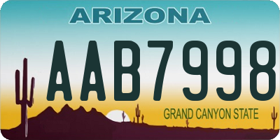 AZ license plate AAB7998