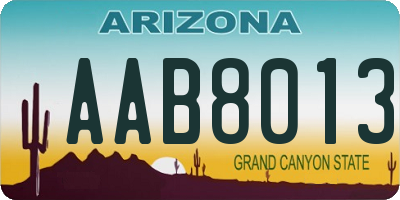 AZ license plate AAB8013