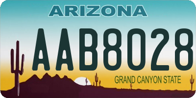 AZ license plate AAB8028