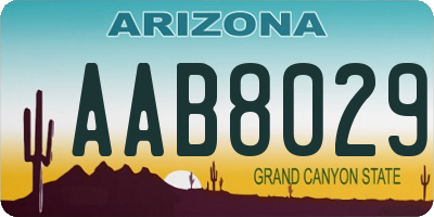 AZ license plate AAB8029