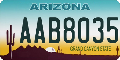 AZ license plate AAB8035