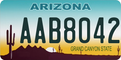 AZ license plate AAB8042
