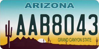 AZ license plate AAB8043